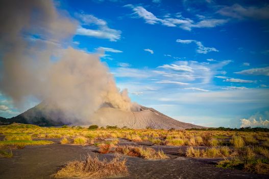 Eruption of Tavurvur volcano at Rabaul, New Britain island, Papua New Guinea