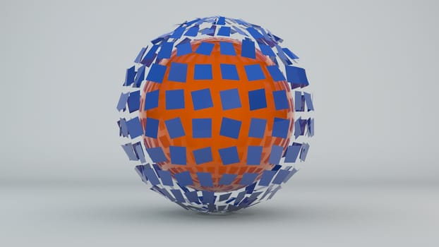 Abstract background with digital sphere. 3d rendering