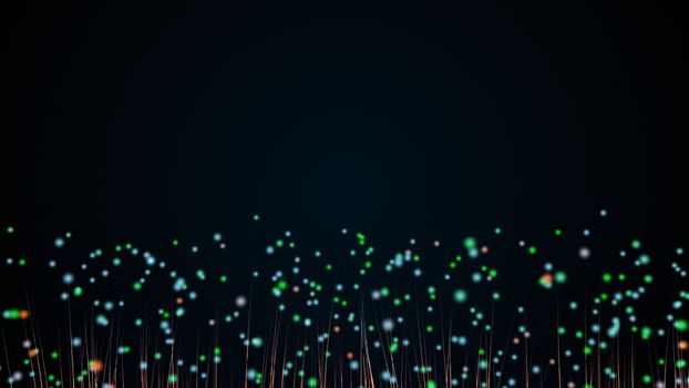 Abstract background with trail effect and particles. 3d rendering