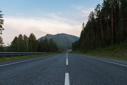 Beauty road M52 called Chemalsky trakt in Altay, Siberia, Russia.