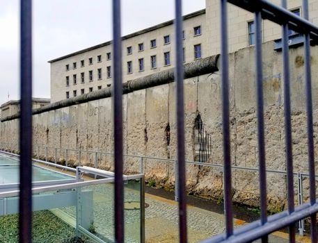 Berlin wall in Germany displayed outdoors for tourist.