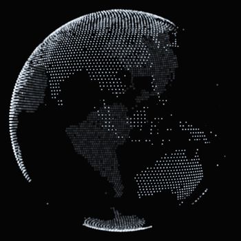 Dotted world globe. Template for your design. 3d illustration
