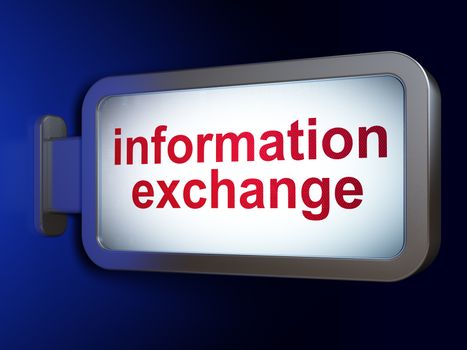 Information concept: Information Exchange on advertising billboard background, 3D rendering