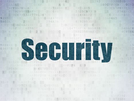 Privacy concept: Painted blue word Security on Digital Data Paper background