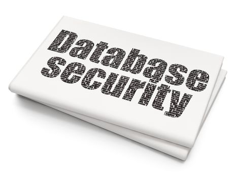 Privacy concept: Pixelated black text Database Security on Blank Newspaper background, 3D rendering