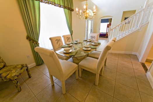 An interior photo of a dining room in a home