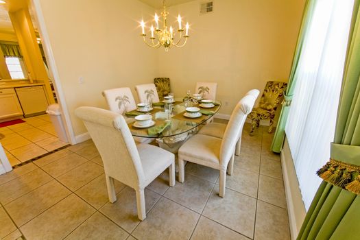 An interior photo of a dining room in a home