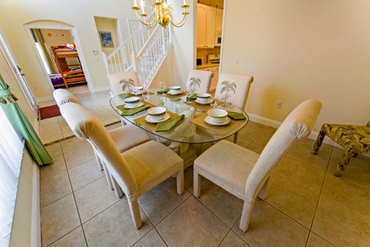 An interior photo of a dining room in a home