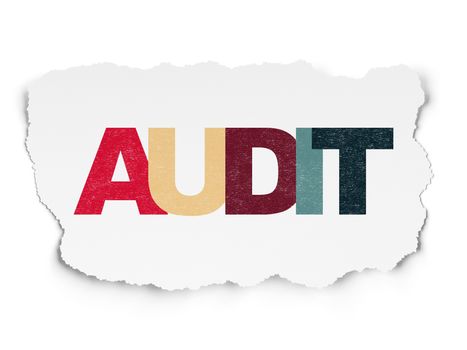 Finance concept: Painted multicolor text Audit on Torn Paper background