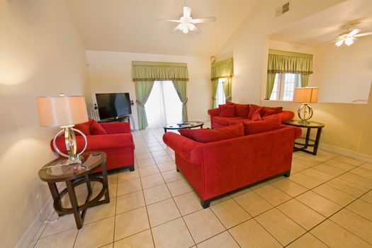 An interior photo of a living room in a home