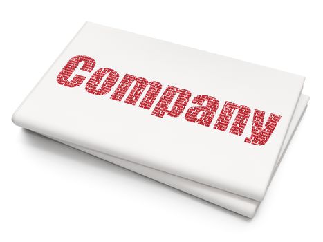 Finance concept: Pixelated red text Company on Blank Newspaper background, 3D rendering