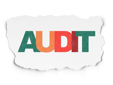 Business concept: Painted multicolor text Audit on Torn Paper background