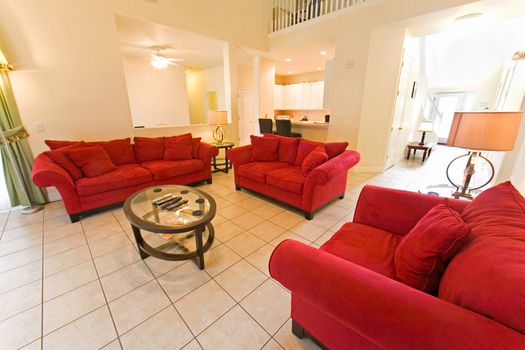 An interior photo of a living room in a home