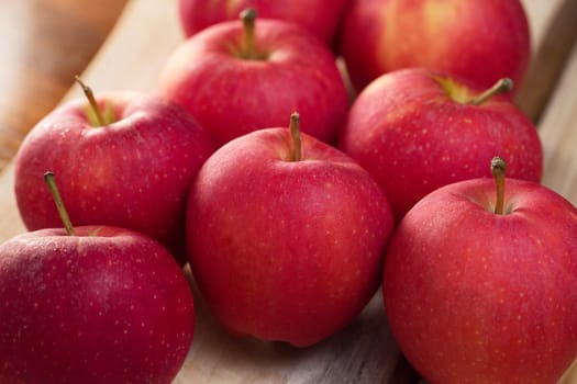 Group of red apples with fresh