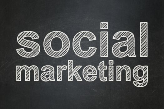 Marketing concept: text Social Marketing on Black chalkboard background