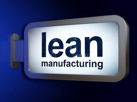 Industry concept: Lean Manufacturing on advertising billboard background, 3D rendering