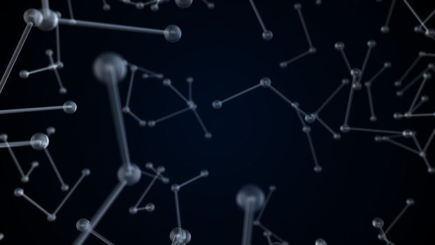 Abstract molecular background. Digital illustration. 3d rendering