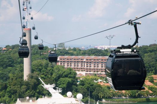 Sky Lift Transporting passengers to Singapore