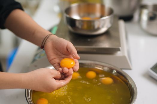 Bakery chef cooking bake in the kitchen professional