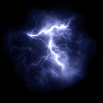 Illustration of a thunder lightning in the night