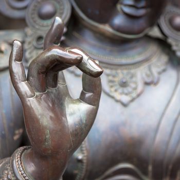 Karana mudra hand position expresses a very powerful energy with which negative energy is expelled. This hand gesture is also called warding off the evil. You can sense a very determined, focused energy just by looking at this hand gesture.