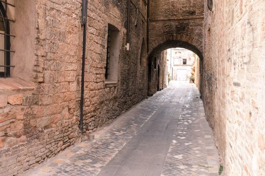 Streets and alleys in the wonderful town of Foligno (Italy)