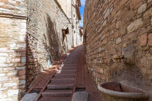 Streets and alleys in the wonderful town of Foligno (Italy)