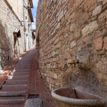 Streets and alleys in the wonderful town of Foligno (Italy)