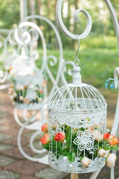 Beautiful wedding bouquet and rings.