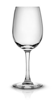 Empty wine glass for white wine isolated on white background