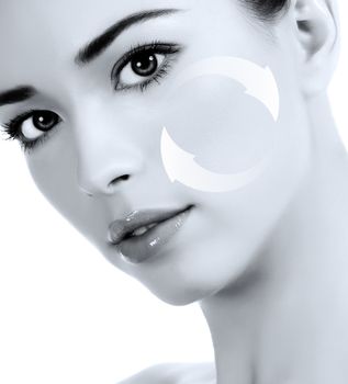 Young woman's face, antiaging concept