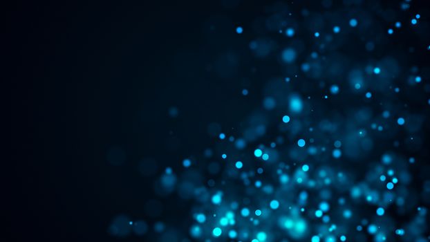 Blue bokeh background. Digital illustration. 3d rendering