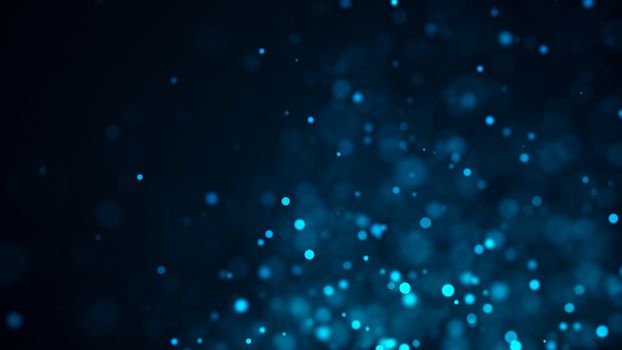 Blue bokeh background. Digital illustration. 3d rendering