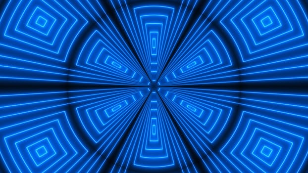 Abstract background with neon kaleidoscope. 3d rendering