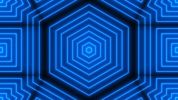 Abstract background with neon kaleidoscope. 3d rendering
