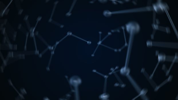 Abstract background with molecule structure. 3d rendering