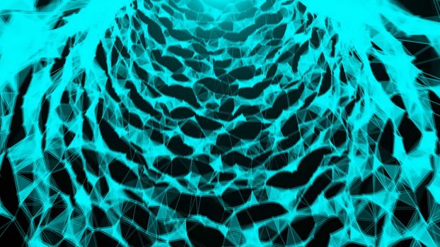 Abstract triangles tunnel. Digital background. 3d rendering
