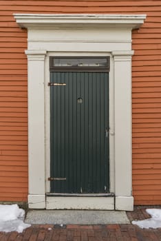 entrance of a typical New England residential house in New Hampshire, USA