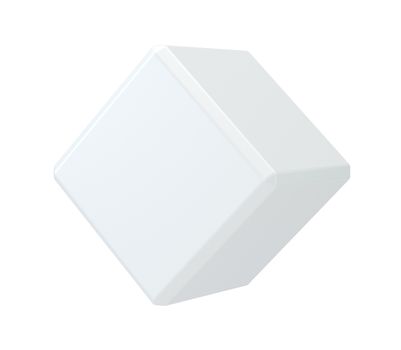 White isolated cube on wall studio background. 3d rendering