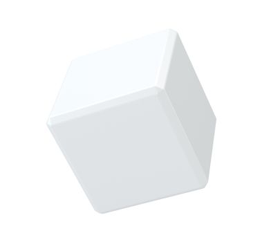 White cube in isolated background. 3d rendering