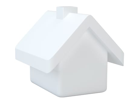 House icon on white background. 3d rendering for web.