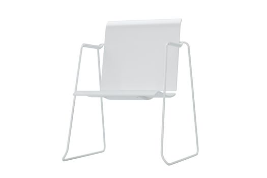 White office chair isolated in studio. 3d rendering