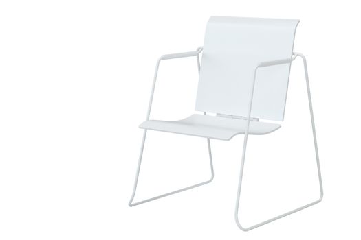 White office chair isolated in studio. 3d rendering