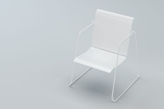 White office chair in studio. 3d rendering