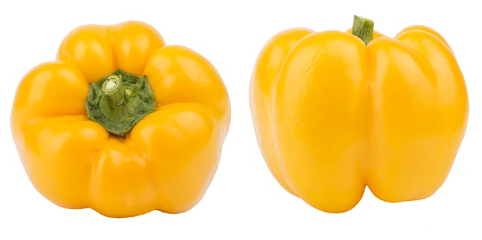 Yellow sweet pepper isolated on white background