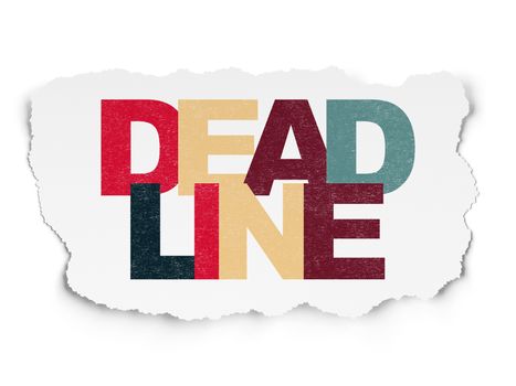 Business concept: Painted multicolor text Deadline on Torn Paper background