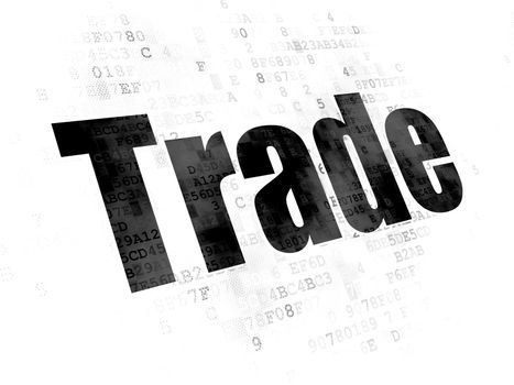 Finance concept: Pixelated black text Trade on Digital background