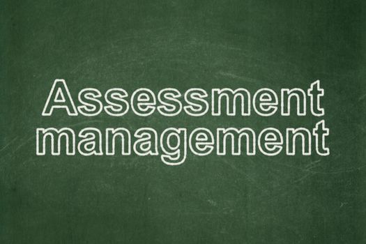Finance concept: text Assessment Management on Green chalkboard background
