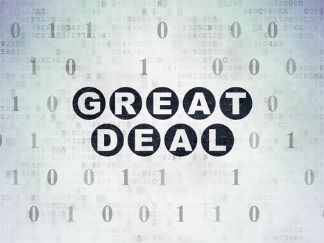 Finance concept: Painted black text Great Deal on Digital Data Paper background with Binary Code