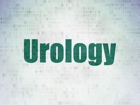 Health concept: Painted green word Urology on Digital Data Paper background